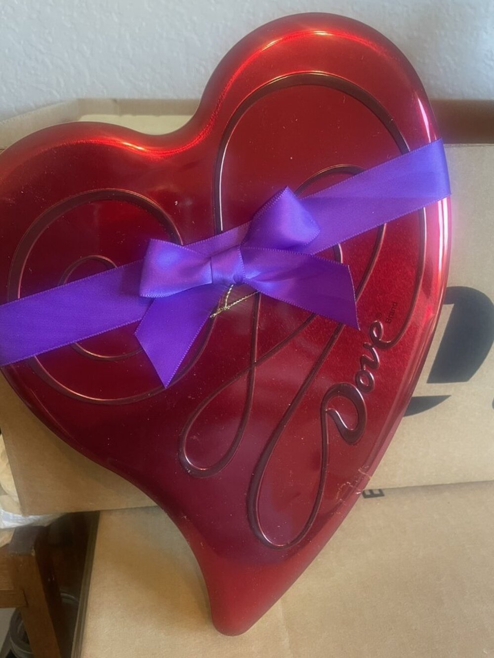 HEART Valentine's Embossed TIN- EMPTY! DOVE Box-craft Or Fill Your Own Treats